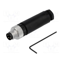 1 pcs x LUMBERG AUTOMATION - 28044 RSMCK 3 - Connector: M8, male, PIN: 3, straight, for cable, plug