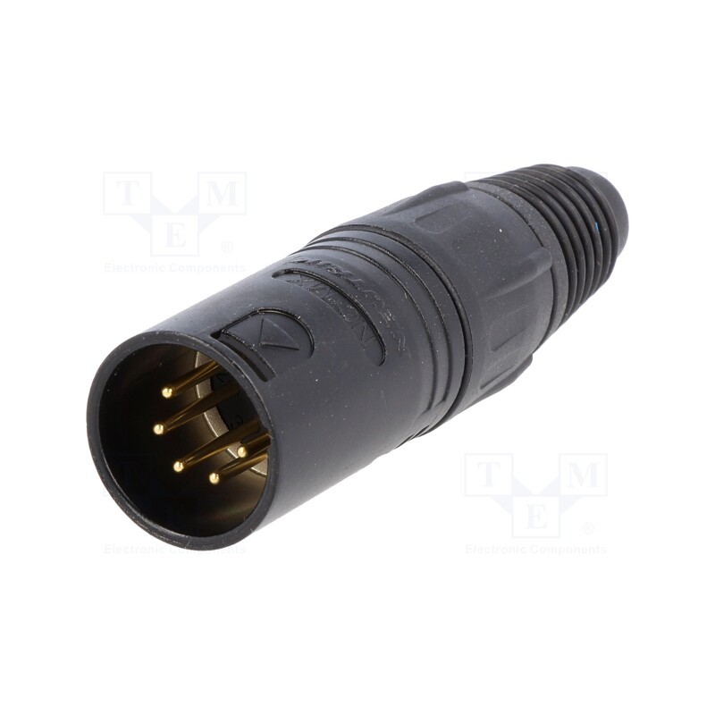 1 pcs x NEUTRIK - NC5MX-B - Plug, XLR, male, PIN: 5, straight, for cable, soldering, 3.5÷8mm, X