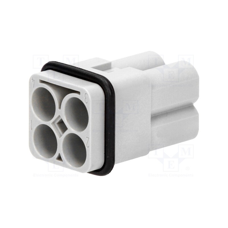 1 pcs x HARTING - 9120043051 - Connector: HDC, contact insert, male, Han Q, PIN: 4, size 3A, 40A