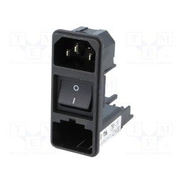 1 pcs x SCHURTER - KD13.1101.105 - Connector: AC supply, socket, male, 10A, 250VAC, IEC 60320, C14 (E)