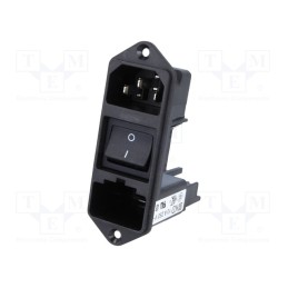 1 pcs x SCHURTER - KD13.1101.151 - Connector: AC supply, socket, male, 10A, 250VAC, IEC 60320, C14 (E)