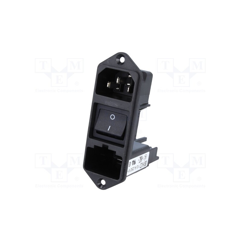1 pcs x SCHURTER - KD13.1101.151 - Connector: AC supply, socket, male, 10A, 250VAC, IEC 60320, C14 (E)