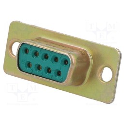 1 pcs x Amphenol Communications Solutions - DEM09S - D-Sub, PIN: 9, plug, female, for cable, straight, soldering, 7.5A