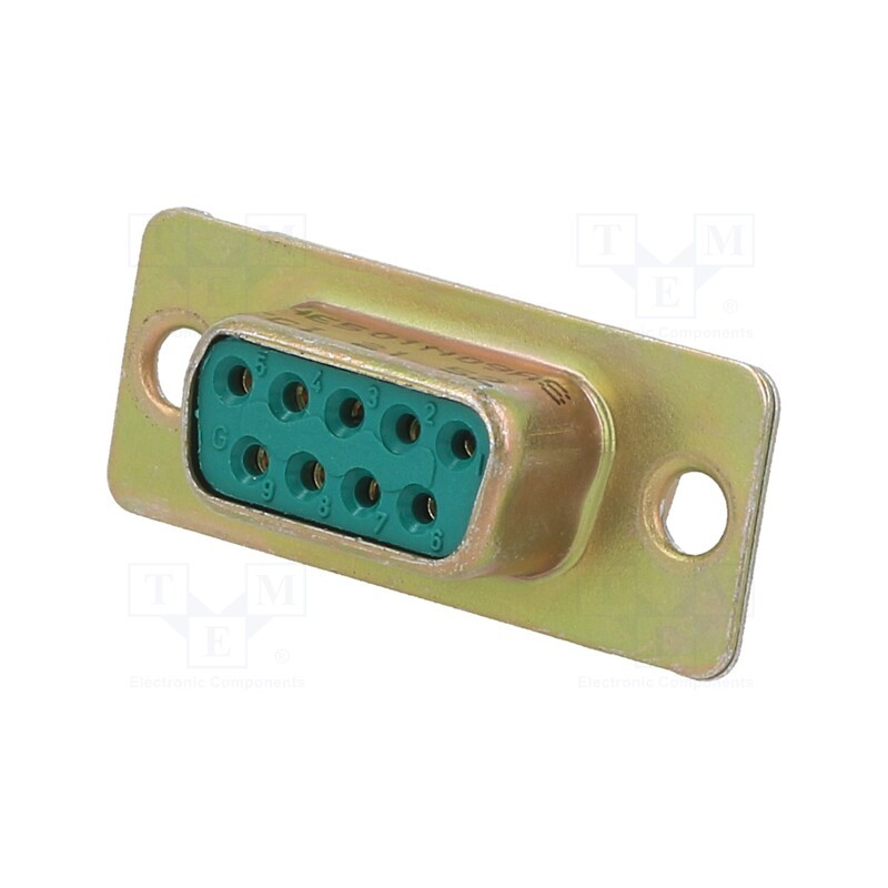 1 pcs x Amphenol Communications Solutions - DEM09S - D-Sub, PIN: 9, plug, female, for cable, straight, soldering, 7.5A