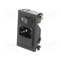 1 pcs x BULGIN - BZV01/Z0000/69 - Connector: AC supply, socket, male, 10A, 250VAC, IEC 60320, C14 (E)