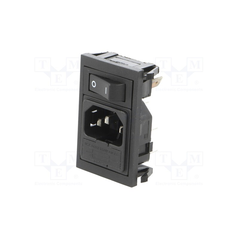 1 pcs x BULGIN - BZV01/Z0000/69 - Connector: AC supply, socket, male, 10A, 250VAC, IEC 60320, C14 (E)