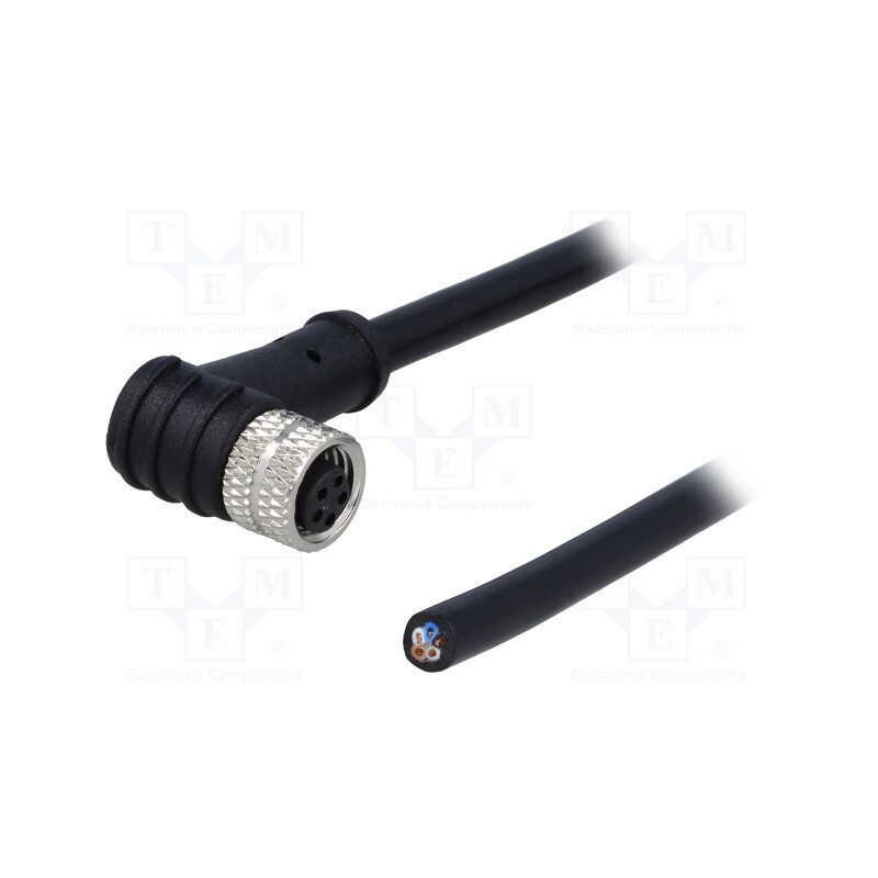 1 pcs x DEGSON ELECTRONICS - PM-M8B-05P-FF-SR7A01-00A(H) - Connector: M8, female, PIN: 5, angled 90°, plug, 3A, IP65,IP67, 30V