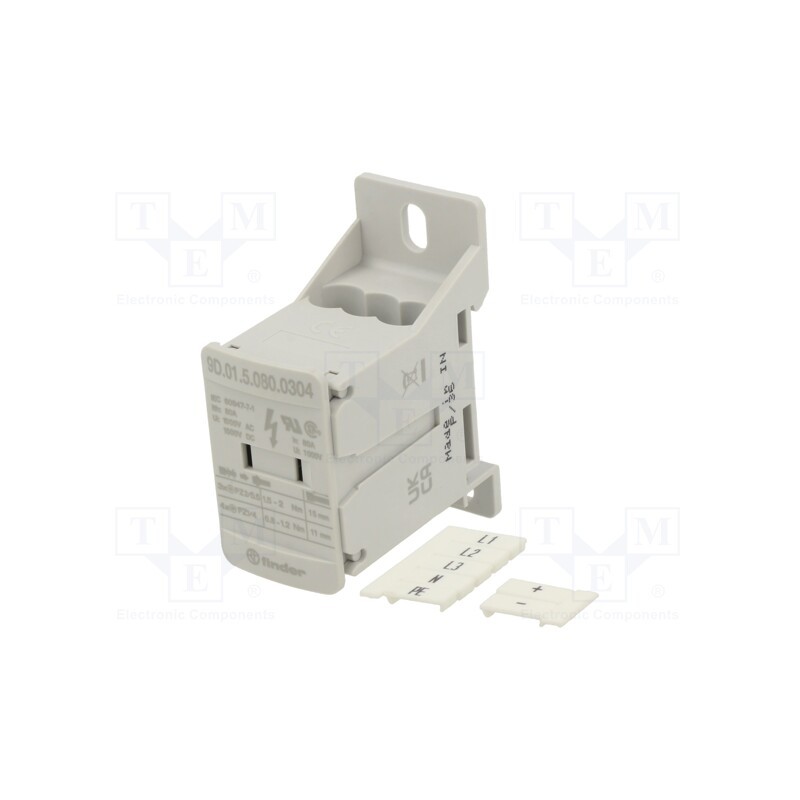 1 pcs x FINDER - 9D.01.5.080.0304 - Splice terminal: distribution block, ways: 1, terminals: 5, grey
