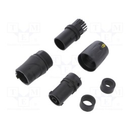 1 pcs x AMPHENOL - HPT-3-F - Plug, AC supply, female, PIN: 3, for cable, 16A, 250V, thermoplastic