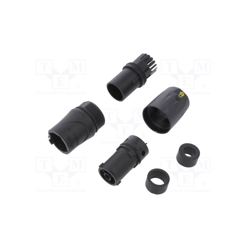 1 pcs x AMPHENOL - HPT-3-F - Plug, AC supply, female, PIN: 3, for cable, 16A, 250V, thermoplastic