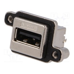 1 pcs x Amphenol Communications Solutions - MUSB-A511-00 - Socket, USB A, MUSB, for panel mounting,screw, THT, straight, IP67