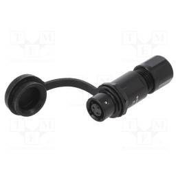 1 pcs x WEIPU - SA611/S3B - Plug, SA6, female, PIN: 3, IP67, 3.5÷4mm, 3A, soldering, for cable