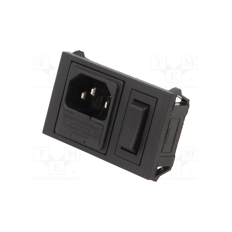 1 pcs x BULGIN - BZH01/Z0000/01 - Connector: AC supply, socket, male, 10A, 250VAC, IEC 60320, C14 (E)