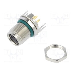 1 pcs x AMPHENOL LTW - M8S-03PFFP-SF8001 - Connector: M8, female, PIN: 3, straight, on PCBs, socket, 4A, IP68