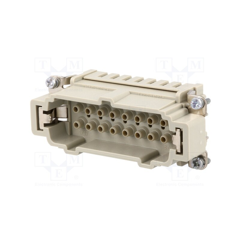 1 pcs x HARTING - 9330162602 - Connector: HDC, contact insert, male, Han E®, PIN: 16, 16+PE, 16A