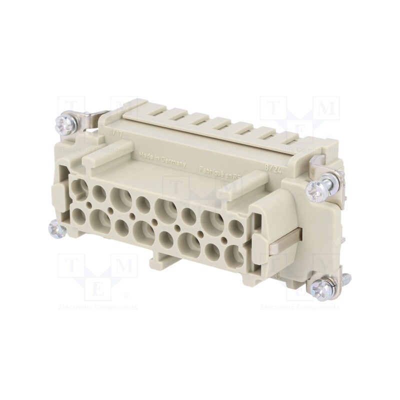 1 pcs x HARTING - 9330162702 - Connector: HDC, contact insert, female, Han E®, PIN: 16, 16+PE, 16A