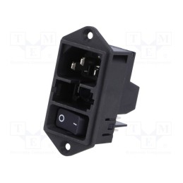 1 pcs x SCHURTER - DD11.0121.1111 - Connector: AC supply, socket, male, 10A, 250VAC, IEC 60320, C14 (E)