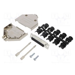 1 pcs x Amphenol Communications Solutions - L17DTPK-M-25+L77HDB44S - D-Sub HD, PIN: 44, female, straight, soldering, for cable, 