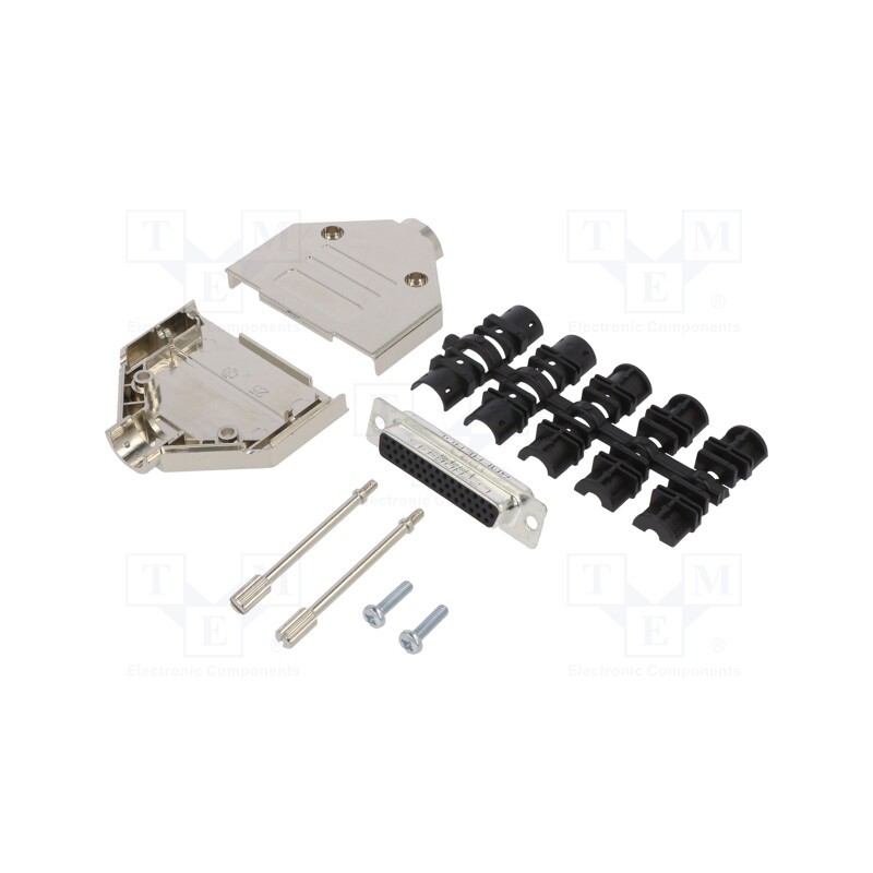 1 pcs x Amphenol Communications Solutions - L17DTPK-M-25+L77HDB44S - D-Sub HD, PIN: 44, female, straight, soldering, for cable, 