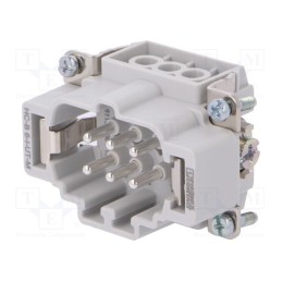 1 pcs x PHOENIX CONTACT - 1648115 - Connector: HDC, male, 500V, 16A, PIN: 6, Layout: 6+PE, 0.5÷2.5mm2