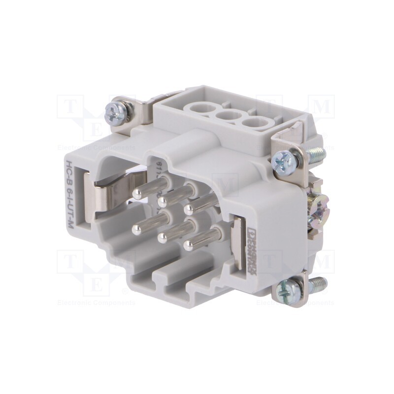 1 pcs x PHOENIX CONTACT - 1648115 - Connector: HDC, male, 500V, 16A, PIN: 6, Layout: 6+PE, 0.5÷2.5mm2