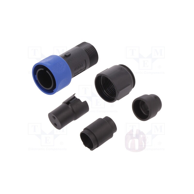 1 pcs x BULGIN - PXP4010/02S/6570 - Connector: circular, plug, female, PIN: 2, w/o contacts, for cable