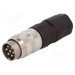 1 pcs x AMPHENOL - T3475002U - Connector: M16, plug, male, soldering, for cable, PIN: 7, 5A, 300V