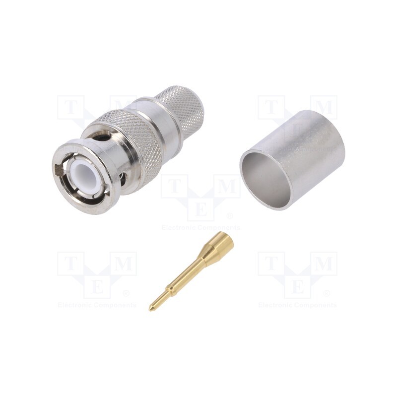 1 pcs x TELEGu00c4RTNER - J01000A0061 - Plug, BNC, male, straight, 50Ω, crimped, for cable, PTFE