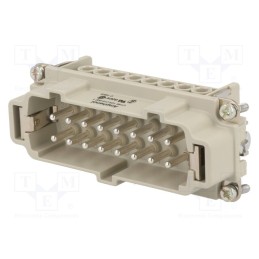 1 pcs x AMPHENOL - C14610A0160021 - Connector: HDC, contact insert, male, C146, PIN: 16, 16+PE, size E16