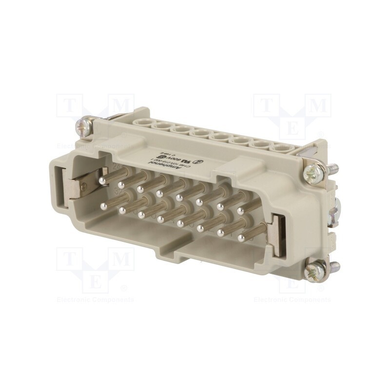 1 pcs x AMPHENOL - C14610A0160021 - Connector: HDC, contact insert, male, C146, PIN: 16, 16+PE, size E16