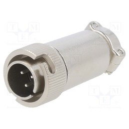 1 pcs x HIROSE - RM12BPE-3PH(76) - Connector: circular, RM,RM12, plug, male, straight, PIN: 3, 500V, 5A