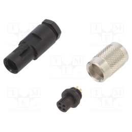 1 pcs x BINDER - 99 0410 00 04 - Connector: M9, plug, 712, female, PIN: 4, gold-plated, 3A, IP67, 125V