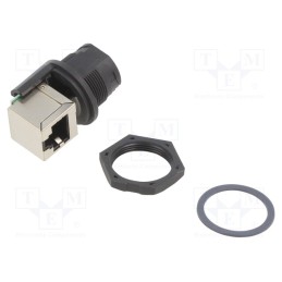 1 pcs x AMPHENOL LTW - RCP-5SPFFV-TCU7001 - Coupler, PIN: 8, Cat: 5e, plastic, Layout: 8p8c, IP67, angled 90°