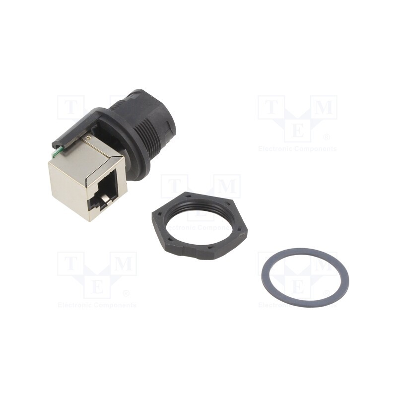 1 pcs x AMPHENOL LTW - RCP-5SPFFV-TCU7001 - Coupler, PIN: 8, Cat: 5e, plastic, Layout: 8p8c, IP67, angled 90°