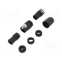 1 pcs x AMPHENOL - HPT-3-FJ - Plug, AC supply, female, PIN: 3, for cable, 16A, 250V, thermoplastic