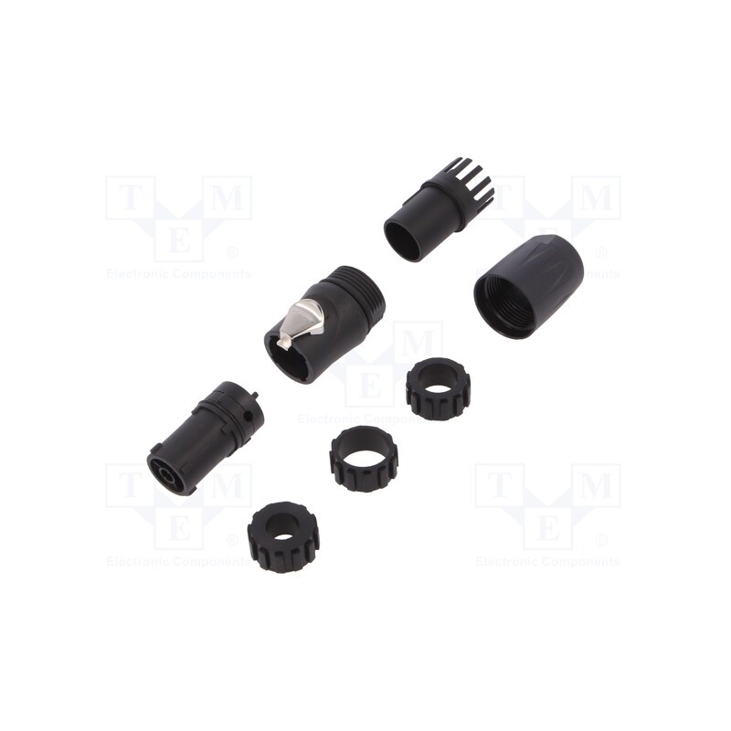 1 pcs x AMPHENOL - HPT-3-FJ - Plug, AC supply, female, PIN: 3, for cable, 16A, 250V, thermoplastic