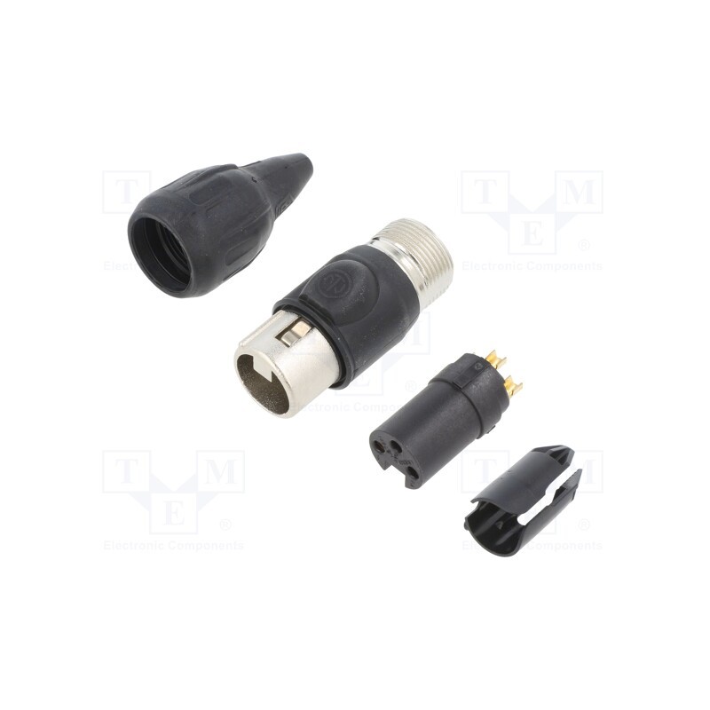 1 pcs x NEUTRIK - NC3FX-TOP - Plug, XLR, female, PIN: 3, straight, for cable, soldering, 16A, 16AWG