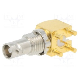 1 pcs x AMPHENOL RF - 034-1030-12G - Socket, Micro BNC, female, angled 90°, 75Ω, THT, PTFE, gold-plated