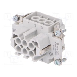 1 pcs x PHOENIX CONTACT - 1648128 - Connector: HDC, female, 500V, 16A, PIN: 6, Layout: 6+PE, 0.5÷2.5mm2