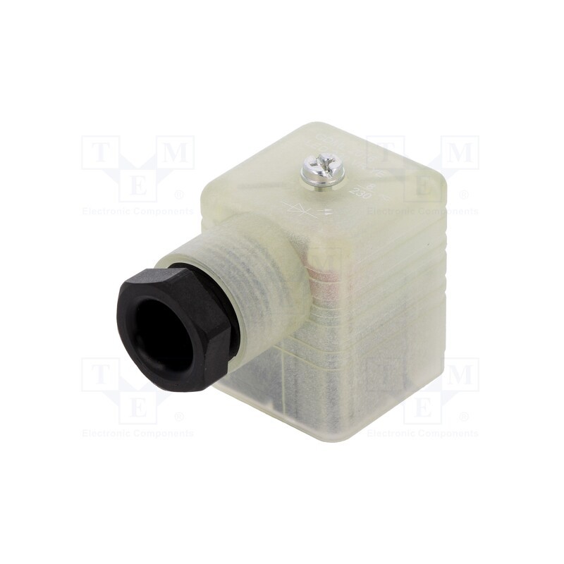 1 pcs x HIRSCHMANN - 934426002 GDML 2016 LED 230 VR YE SCHWAR - Connector: valve connector, plug, form A, 18mm, female, PIN: 3, 