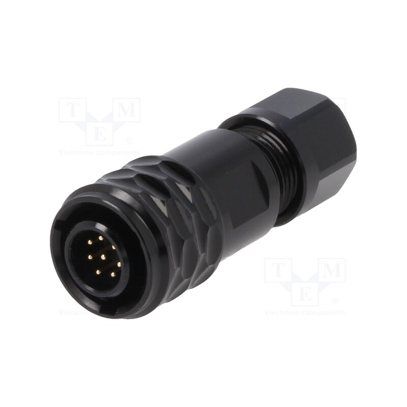 1 pcs x WEIPU - SA810/P8B - Plug, SA8, male, PIN: 8, IP67, 4÷5mm, 3A, soldering, for cable, 30V