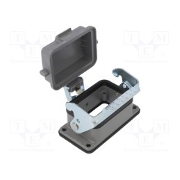 1 pcs x DEGSON ELECTRONICS - D6B-BK-1L-CV - Enclosure: for HDC connectors, size D6B, with latch, with cover