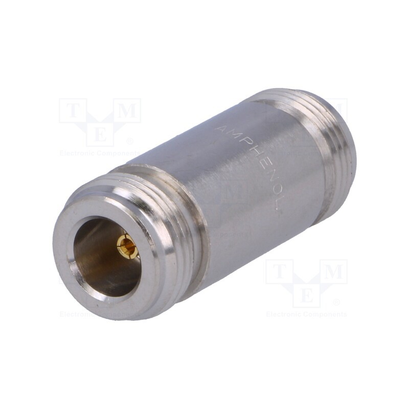 1 pcs x AMPHENOL RF - N7071A1-NT3G-50 - Coupler, N socket,both sides, straight, 50Ω, PTFE, gold-plated