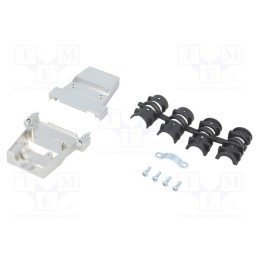 1 pcs x ENCITECH - DTXL25-SJS-T-K - Enclosure: for D-Sub connectors, D-Sub 25pin,D-Sub HD 44pin