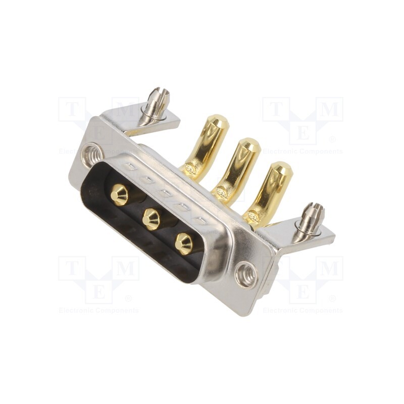 1 pcs x MH CONNECTORS - MHCDR3W3P4 - Special D-Sub, PIN: 3, plug, male, on PCBs, THT, MHCD, 240V