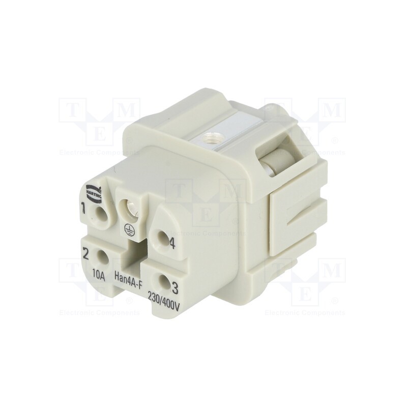 1 pcs x HARTING - 9200042711 - Connector: HDC, contact insert, female, Han® A, PIN: 5, 4+PE, 10A
