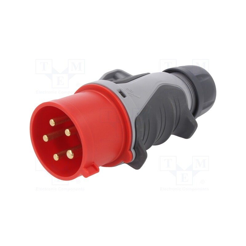 1 pcs x PCE - 0253-6TT - Connector: AC supply 3-phase, plug, male, 32A, 400VAC, IEC 60309