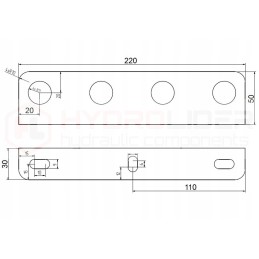 Mounting board for four Euro hydrolider sockets