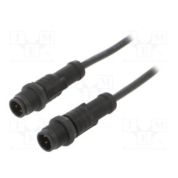 1 pcs x AMPHENOL LTW - MSDP04ML-SDPML-SB001 - Cable: for sensors/automation, PIN: 4, M12-M12, D code-Ethernet