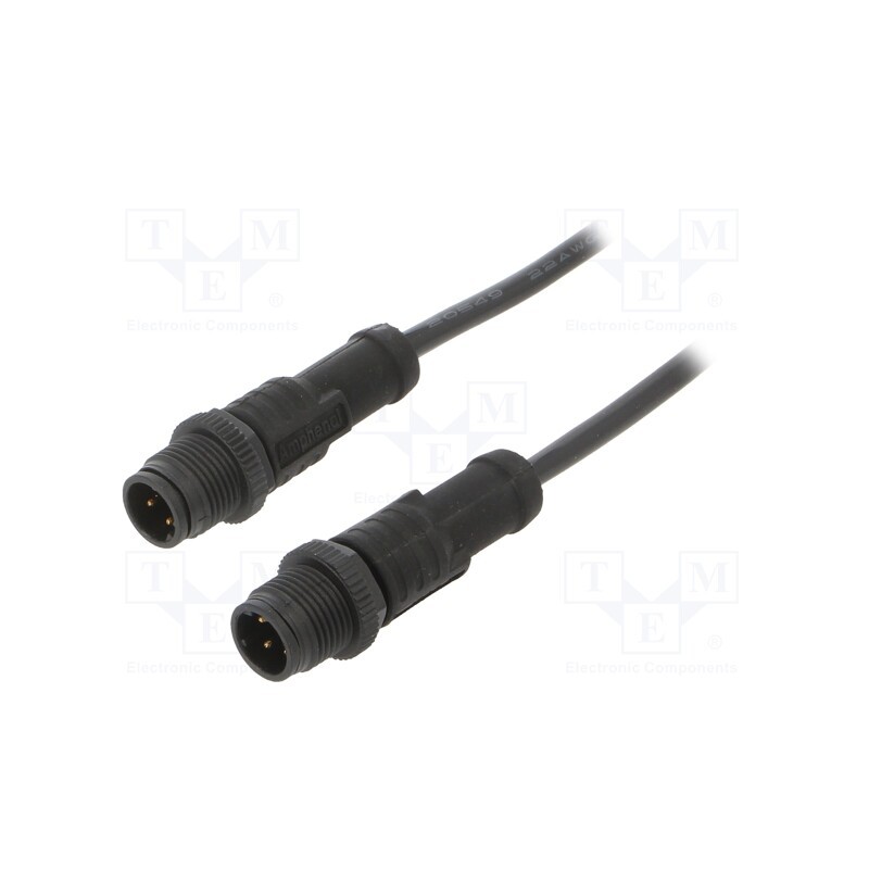 1 pcs x AMPHENOL LTW - MSDP04ML-SDPML-SB001 - Cable: for sensors/automation, PIN: 4, M12-M12, D code-Ethernet